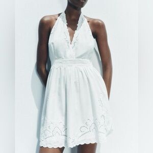 Zara EMBROIDERED MINI DRESS ZW COLLECTION NWT Medium